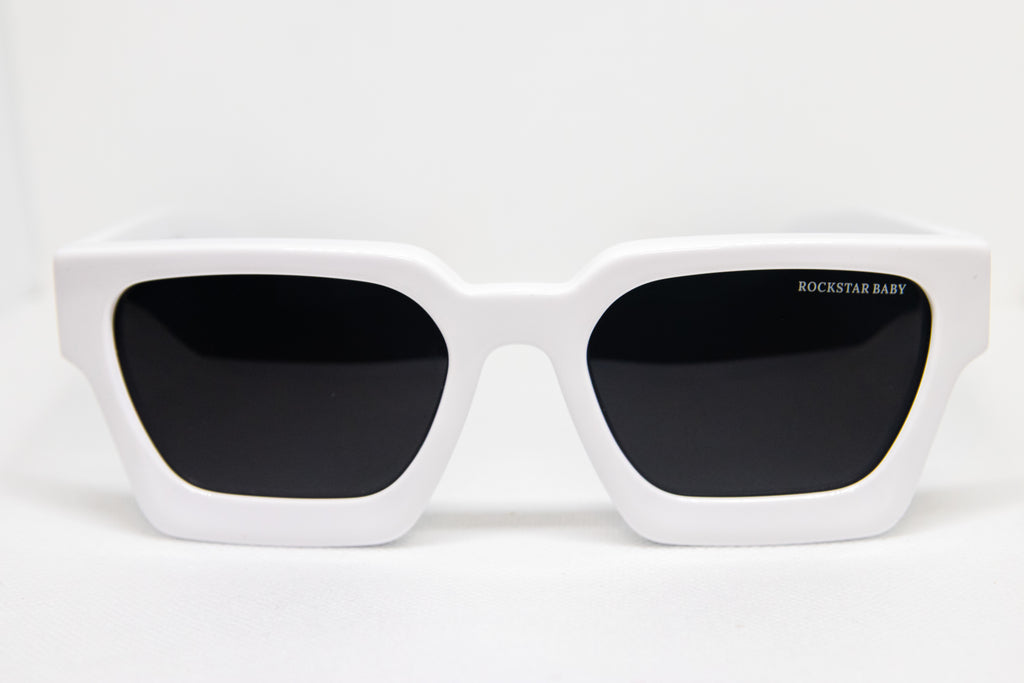Thick Frame Sunglasses - White