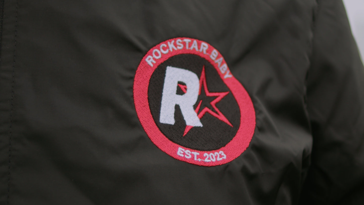 Black Rockstar Baby Badge Windbreaker